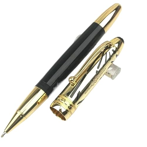 BANDKIT Kolbenroller, Füllfederhalter, schwarz, limitierte Auflage, blau-grün, Kunstharz, Metallkappe, Büroschreibstift (lila, nur Stift) von BANDKIT