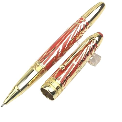 BANDKIT Kolbenroller-Füllfederhalter, schwarz, limitierte Auflage, blau-grün, Kunstharz, Metallkappe, Büro, Schreibstift (Burgunderrot, Stift- und Stiftebox) von BANDKIT