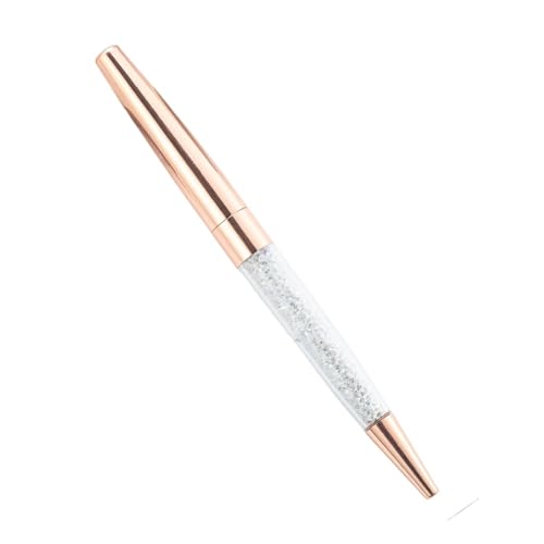 BANDKIT Kristall-Kugelschreiber, Schreibwaren, Büro, Schule, Verdrehung, Metallrolle, Rotgold, personalisierbar, mit Logo-Namen (Roségold, Blau), 50 Stück von BANDKIT