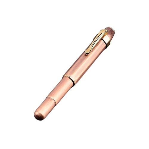 BANDKIT Mini-Füllfederhalter aus Messing, Vintage-Stil, kurz, mit freiliegender oder kapuziger Feder, für Büro, Schule, Schreibwaren, tragbare Tintenstifte (03, EF) von BANDKIT