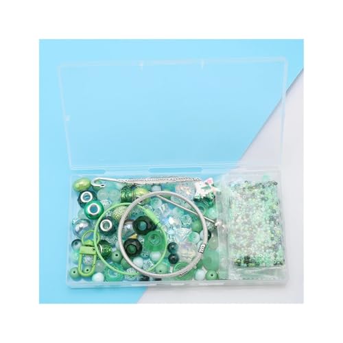 BANGHA Armbänder Selber Machen,DIY Schmuckherstellungsset, Perlen mit großem Loch, Glasperlen, Acrylanhänger, Schlüsselverschluss, elastisches Kabel, Feder, Lesezeichenseite(C) von BANGHA