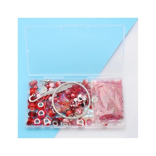 BANGHA Armbänder Selber Machen,DIY Schmuckherstellungsset, Perlen mit großem Loch, Glasperlen, Acrylanhänger, Schlüsselverschluss, elastisches Kabel, Feder, Lesezeichenseite(H) von BANGHA
