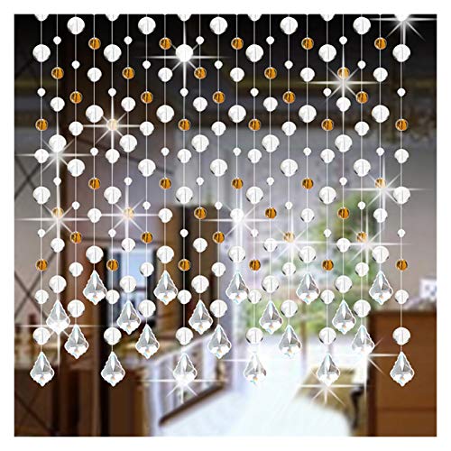 TüRvorhang Kristallperlenvorhang 1m Kristall Glasperlen Vorhang Luxus Wohnzimmer Schlafzimmer Fenster Tür Hochzeit Dekor Perlenvorhang (Color : Brown) von BANGHA