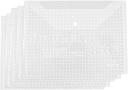 BANGSUN 12 x A4 Kunststoff-Hüllen mit Druckknopfverschluss, Dokumentenmappen, Gitter-Aufbewahrungstaschen, transparent, weiß für Zuhause, Büro, Schule, Reisen, Outdoor BANGSUN 12 x A4 Kunststoff-Hüllen mit Druckknopfverschluss, Dokumentenmappen, Gitter-Aufbewahrungstaschen, transparent, weiß für Zuhause, Büro, Schule, Reisen, Outdoor von BANGSUN