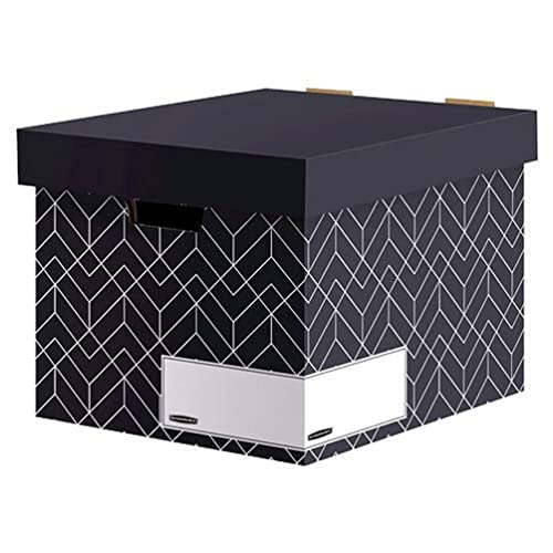 BANKERS BOX Archivbox mit Deckel, Décor Serie für Büro und Zuhause, stabil, mit Grifflöchern, aus 100% recycelter Wellpappe, Farbe/Motiv: Mitternachtsblau, 5 Stück BANKERS BOX Archivbox mit Deckel, Décor Serie für Büro und Zuhause, stabil, mit Grifflöchern, aus 100% recycelter Wellpappe, Farbe/Motiv: Mitternachtsblau, 5 Stück von BANKERS BOX