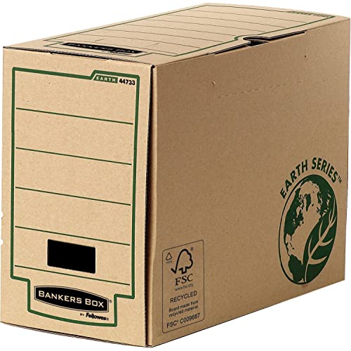 BANKERS BOX Archivschachtel A4+ Format, 200 mm Rückenbreite, Earth Series aus 100% recyceltem Karton, Pack mit 20 Stück von BANKERS BOX