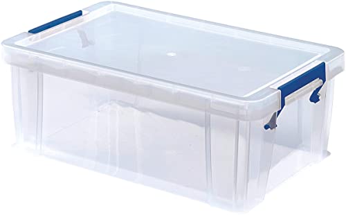 BANKERS BOX ProStore Aufbewahrungsbox mit Deckel 10 Liter aus Plastik (Innenmaße 14 x 34 x 21.5cm), 4 Stück von BANKERS BOX