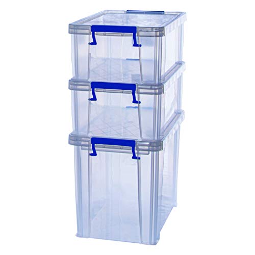 BANKERS BOX ProStore Aufbewahrungsboxen mit Deckel Set (2x 10 Liter + 1x 18,5 Liter) aus Plastik von Fellowes
