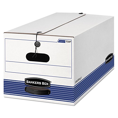 BANKERS BOX STOR/File 00705 Aufbewahrungsboxen, mittelgroß, FastFold, Schnur und Knopf, legal, 12 Stück von BANKERS BOX