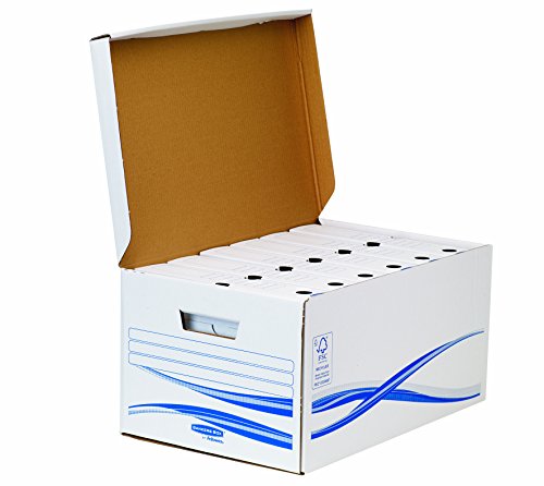 BANKERS BOX Set aus 1 Klappdeckelbox Maxi mit 6 Stück A4/A4+ Archivschachtel 8cm Rückenbreite, Basic Serie, aus recyceltem Karton, 100% recycelbar, Farbe: weiß/blau BANKERS BOX Set aus 1 Klappdeckelbox Maxi mit 6 Stück A4/A4+ Archivschachtel 8cm Rückenbreite, Basic Serie, aus recyceltem Karton, 100% recycelbar, Farbe: weiß/blau von BANKERS BOX