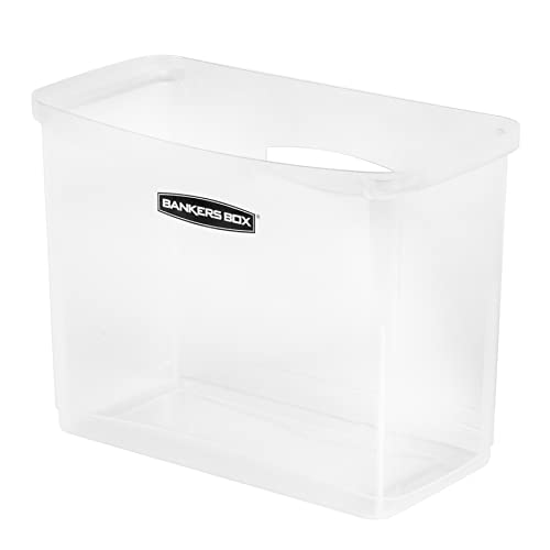 BANKERS BOX Tragbare offene Schreibtisch-Aufbewahrungsbox aus Kunststoff, transparenter Organizer, seitliche Griffe, 24 x 30 x 16 cm (H x B x T) von BANKERS BOX