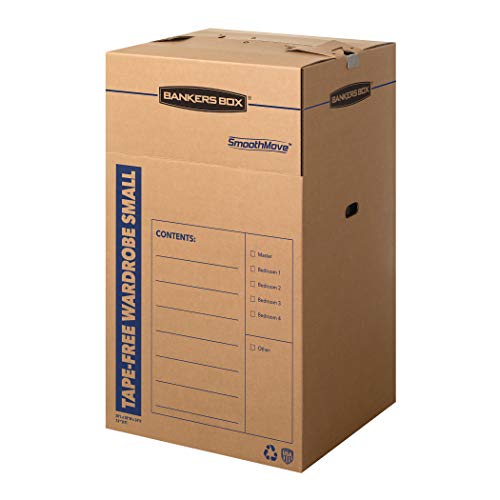 Bankers Box 7710401 Kurze Kleiderschrankbox, 3er-Pack, bandfreies Design, 50,8 x 50,8 x 86,4 cm von BANKERS BOX