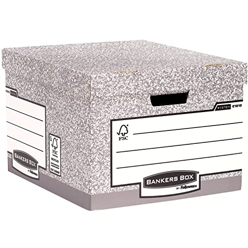 Bankers Box Archivbox mit FastFold System, groß, FSC, 10er-Packung, grau von BANKERS BOX