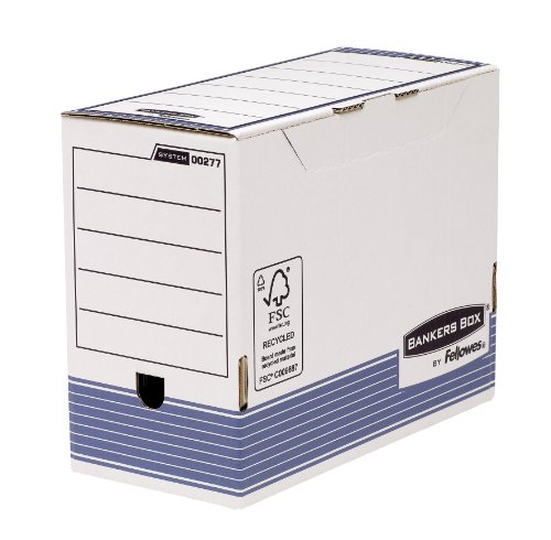 Bankers Box Archivschachtel A4 mit FastFold System, 150 mm, FSC, 10er-Packung, weiß/blau von BANKERS BOX