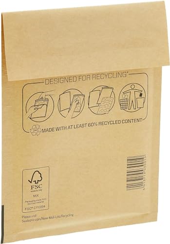Bankers Box Luftpolsterumschläge Polsterumschlag Versandtaschen Umschläge für zerbrechliche Gegenstände, umweltfreundlich, Selbstklebeverschluss, 11x16 cm (100er-Pack) von BANKERS BOX