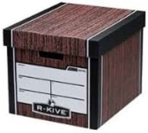 Bankers Box Premium hohe Archivbox (Presto System) 10 Stück Holzoptik von Fellowes