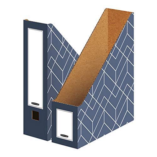 Bankers Box Stehsammler A4, Décor Serie für Büro und Zuhause, 100 mm Rückenbreite, aus 100% recycelter Wellpappe, Farbe/Motiv: Schieferblau, 5 Stück Bankers Box Stehsammler A4, Décor Serie für Büro und Zuhause, 100 mm Rückenbreite, aus 100% recycelter Wellpappe, Farbe/Motiv: Schieferblau, 5 Stück von BANKERS BOX