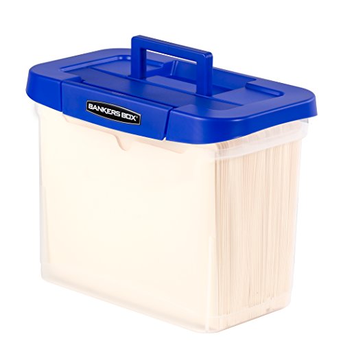 BANKERS BOX Strapazierfähige, tragbare Kunststoff-Aktenbox mit Hängeschienen, Buchstabe, 1 Packung (0086304) von BANKERS BOX