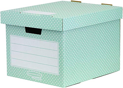 Bankers Box Style Series Aufbewahrungsbox aus 100% recyceltem Karton, 4-er Pack, grün/weiß von BANKERS BOX