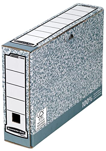 Bankers Box System Archivschachtel, A4, 10 Stück 80mm grau von BANKERS BOX