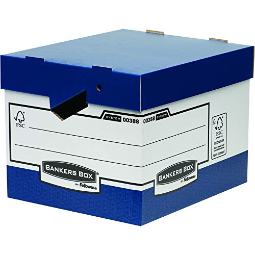 Bankers Box System Heavy Duty Ergo Box (ergonomischer Tragegriffen) 10 Stück blau/weiß von BANKERS BOX