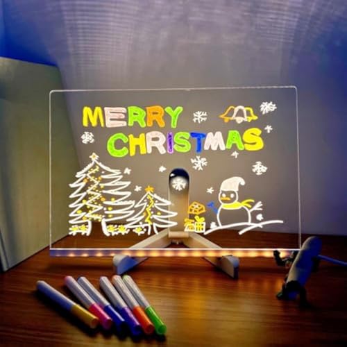 Magicboard, Wo Kreativität Aufleuchtet, Magicboard – Magisches Zeichenbrett, Magicboard, LED-Zeichenbrett, Mit Farbnotizblock Mit Verstellbarem Ständer Und 7 Stiften(11.8 * 7.87in) von BANTASE