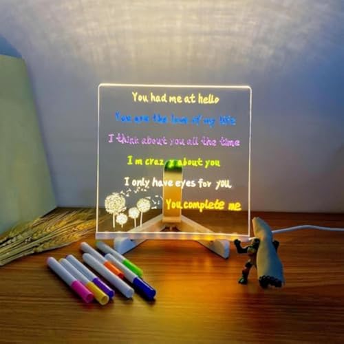 Magicboard, Wo Kreativität Aufleuchtet, Magicboard – Magisches Zeichenbrett, Magicboard, LED-Zeichenbrett, Mit Farbnotizblock Mit Verstellbarem Ständer Und 7 Stiften(5.9 * 5.9in) von BANTASE