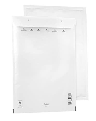 Bantex Satz mit 100 Luftpolsterumschläge Polsterumschlag Versandtaschen H8 (290 x 370 mm) 18/H, Weiß, Briefumschläge, Luftpolster Umschläge Taschen mit Selbstklebeverschluss von Bantex