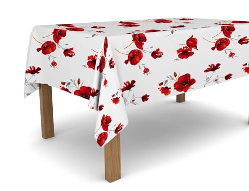 Banzaii Tischdecke aus PVC -Wachstuch Tischdecke - abwaschbar, fleckenabweisend, beständig gegen Sonne und Wetter, einfach auf die gewünschte Größe zuschneidbar - 140x200 cm - Blumen Rot Banzaii Tischdecke aus PVC -Wachstuch Tischdecke - abwaschbar, fleckenabweisend, beständig gegen Sonne und Wetter, einfach auf die gewünschte Größe zuschneidbar - 140x200 cm - Blumen Rot von BANZAII TEXTILE INNOVATOR ONLINE
