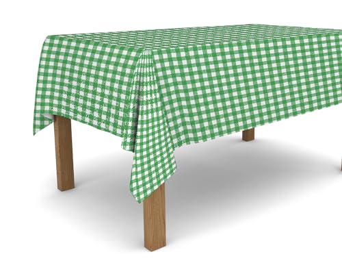Banzaii Tischdecke aus Wachstuch, schmutzabweisend, Sonnen- und wetterfest, leicht auf die gewünschte Größe zuzuschneiden - Kariert Grün 140 x 400 cm von BANZAII TEXTILE INNOVATOR ONLINE
