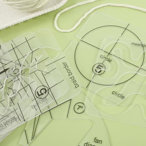 BAODBF 11 Stück Acryl Free Motion Quilting Kit Transparent Free Motion Quilting Vorlage für Nähmaschinen DIY und Patchwork eingestellt BAODBF 11 Stück Acryl Free Motion Quilting Kit Transparent Free Motion Quilting Vorlage für Nähmaschinen DIY und Patchwork eingestellt von BAODBF