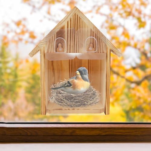 BAODBF Vogelhaus Fenster Saugnapf,Nistkasten für Vögel für Draußen Wetterfest,Meisen Nistkasten Holz mit Transparente Fenster,Vogelhäuschen zum Aufhängen Wetterfest,21×13×12.5cm BAODBF Vogelhaus Fenster Saugnapf,Nistkasten für Vögel für Draußen Wetterfest,Meisen Nistkasten Holz mit Transparente Fenster,Vogelhäuschen zum Aufhängen Wetterfest,21×13×12.5cm von BAODBF