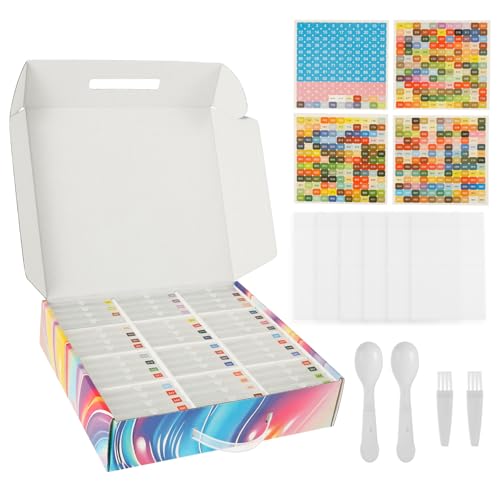 BAODBF Zubehör Boxen,Diamond Painting Aufbewahrungsbox Schiffchen mit Deckel für DIY Zubehör DIY Kunst Handwerk,Werkzeug Set(48 Stück) von BAODBF