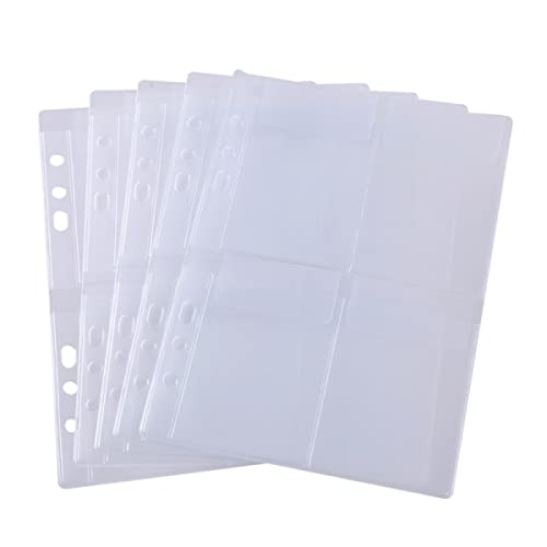 10 Stück A5 Kunststoff-Bindertaschen, 6 Löcher, wasserdichte PVC-Ordner, lose Blätter, zum Vergessen von losen Blättern, Planer, Einstecktaschen für Fotos, Dokumente, Briefmarken und Stanzformen, von BAOFALI