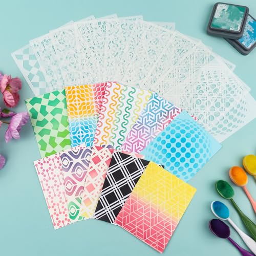 10-teiliges Malvorlagen-Set, 15,2 x 15,2 cm, Kunststoff-Schablonen für Kartenherstellung, wiederverwendbares Schablonen-Set für DIY-Kunstprojekte, Malen auf Holz, Wand, Stoff, Stein, Kreidetafel 10-teiliges Malvorlagen-Set, 15,2 x 15,2 cm, Kunststoff-Schablonen für Kartenherstellung, wiederverwendbares Schablonen-Set für DIY-Kunstprojekte, Malen auf Holz, Wand, Stoff, Stein, Kreidetafel von BAOFALI