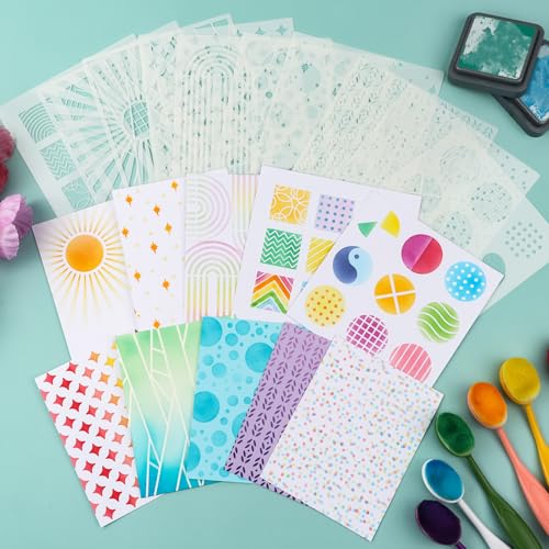 10-teiliges Malvorlagen-Set, 15,2 x 15,2 cm, Kunststoff-Schablonen für Kartenherstellung, wiederverwendbares Schablonen-Set für DIY-Kunstprojekte, Malen auf Holz, Wand, Stoff, Stein, Kreidetafel 10-teiliges Malvorlagen-Set, 15,2 x 15,2 cm, Kunststoff-Schablonen für Kartenherstellung, wiederverwendbares Schablonen-Set für DIY-Kunstprojekte, Malen auf Holz, Wand, Stoff, Stein, Kreidetafel von BAOFALI