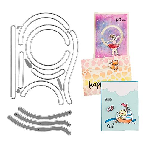 Rotierende Stanzschablonen für Kartenherstellung, Gleiter für Slider-Karten; rotierende Metall-Stanzformen für Bastelarbeiten, Scrapbooking, Papierkarten, Schablonen, Handarbeiten (ohne Schieberegler Rotierende Stanzschablonen für Kartenherstellung, Gleiter für Slider-Karten; rotierende Metall-Stanzformen für Bastelarbeiten, Scrapbooking, Papierkarten, Schablonen, Handarbeiten (ohne Schieberegler von BAOFALI