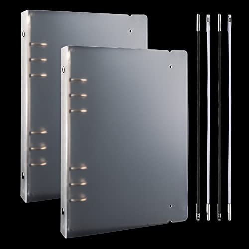 2 x A5-Ringbuch-Einband mit 6 Ringen, transparent, weiches PVC, für nachfüllbare Notebook-Hülle mit matter Oberfläche für Stempel und Stanzschablonen von BAOFALI