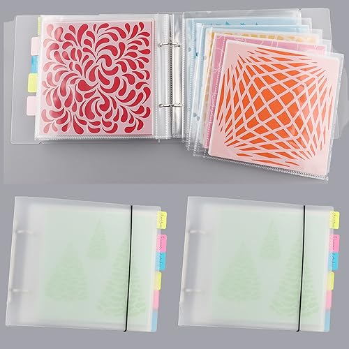 2 x Keksschablonen, Aufbewahrungsordner, 2 Abdeckungen, 100 Hüllen, 100 Trägerpapier und 20 Blatt Trennblätter zur Aufbewahrung, 15,2 x 15,2 cm, Schablonen, DIY, Scrapbooking, Stanzformen, Schablone, von BAOFALI