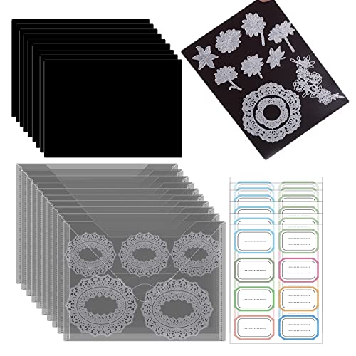 20 Stück A4 Gummi-Magnetblätter, 0.5 mm dick, mit transparenten Stempelformen, Aufbewahrungstaschen, 48 Etikettenaufkleber, Stanzformen, Schablonen-Organizer für Kartenherstellung 20 Stück A4 Gummi-Magnetblätter, 0.5 mm dick, mit transparenten Stempelformen, Aufbewahrungstaschen, 48 Etikettenaufkleber, Stanzformen, Schablonen-Organizer für Kartenherstellung von BAOFALI