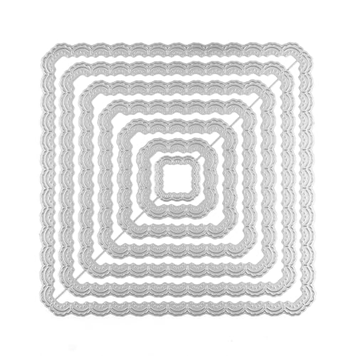 7-teiliges Set quadratischer großer Rahmen Stanzformen für Kartenherstellung, DIY, Scrapbooking, Prägeschablone, Metall-Stanzformen für Papierbasteln, Stanzschablone, Scrapbooking, Zubehör von BAOFALI