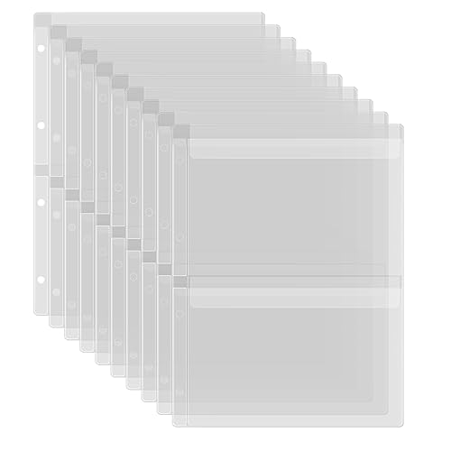 BAOFALI 10 Stück A4 Kunststoff-Bindertaschen, 4 Löcher, wasserdichte PVC-Ordner, lose Blättertaschen für Budgetierung, Planereinlagen, Fotos, Dokumente, Briefmarken und Stanzformen, Aufbewahrung von von BAOFALI