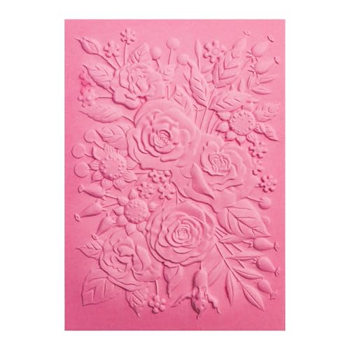 BAOFALI 3D-Prägeschablone für Kartenherstellung, Rosengarten, transparente Kunststoff-Textur, verblasst Prägeschablone für Scrapbooking und andere Papierbastelalben, Briefmarken, DIY-Dekoration, 16 x von BAOFALI