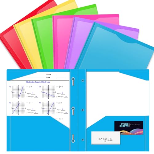 BAOFALI Kunststoffmappe, A4, 2 Taschen und 3 Zinken, 2 Kartenfächer, langlebig, reißfest, strapazierfähig, mit Zinken, farbige Zinken, Ordner für Schule und Offizier, 6 Stück BAOFALI Kunststoffmappe, A4, 2 Taschen und 3 Zinken, 2 Kartenfächer, langlebig, reißfest, strapazierfähig, mit Zinken, farbige Zinken, Ordner für Schule und Offizier, 6 Stück von BAOFALI