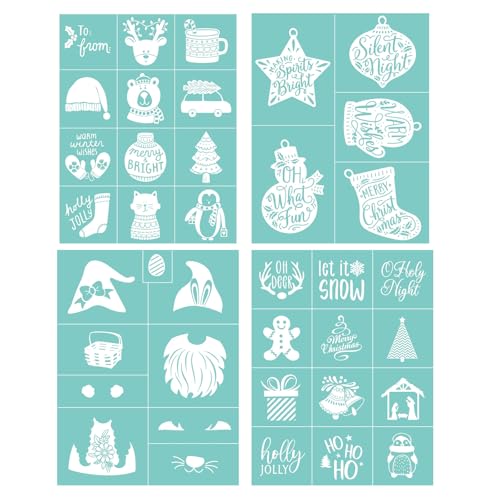 BAOFALI Schablonen mit weihnachtlichem Thema, 21,6 x 27,9 cm, selbstklebend, wiederverwendbar, Siebdruck-Schablone zum Malen auf Holz, Leinwand, Papier, Stoff, Wänden, Möbeln, Handwerk, BAOFALI Schablonen mit weihnachtlichem Thema, 21,6 x 27,9 cm, selbstklebend, wiederverwendbar, Siebdruck-Schablone zum Malen auf Holz, Leinwand, Papier, Stoff, Wänden, Möbeln, Handwerk, von BAOFALI