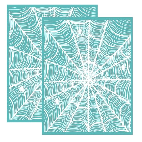 BAOFALI Siebdruck-Schablone, Spinnen-Motiv, wiederverwendbar, selbstklebend, Siebdruck, Heim-Weihnachtsdekoration, Dekoration für Holz/Stoff/Wand/Tasse/Teller/Glas/Papier, 2 Stück von BAOFALI