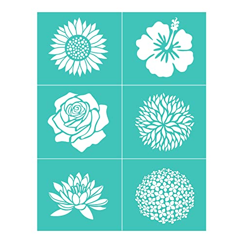 Blumen und Pflanzen Siebdruck-Schablone, wiederverwendbar, selbstklebend, Siebdruck, für Dekor/Druck auf Holz/Stoff/Wand/Tasse/Teller/Glas/Papier, Weihnachtsdekorationsmuster für Zuhause (21,6 x 27,9 von BAOFALI
