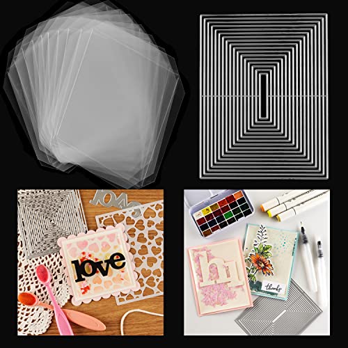 Flache Streuerabdeckungen mit Stanzformen für rechteckige Streuhüllen, Kartenherstellung, transparente Streuer, Acetatbögen, Kunsthandwerksprojekte, DIY, Scrapbooking, Handarbeit, 27 Stück von BAOFALI