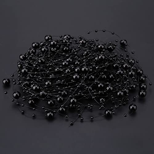 10 M Fischereifäden Perlenkette, Vielseitige Perlen, Wohnkultur, Kleidungszubehör, Blumendisplay für Hochzeitsfeierdekoration, Türen Fenster Dekor, Tische Vasen (BLACK) von BAOFUYA