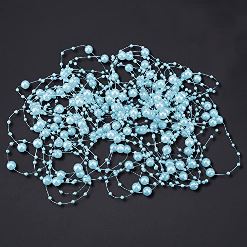 10 M Fischereifäden Perlenkette, Vielseitige Perlen, Wohnkultur, Kleidungszubehör, Blumendisplay für Hochzeitsfeierdekoration, Türen Fenster Dekor, Tische Vasen (BLUE) von BAOFUYA